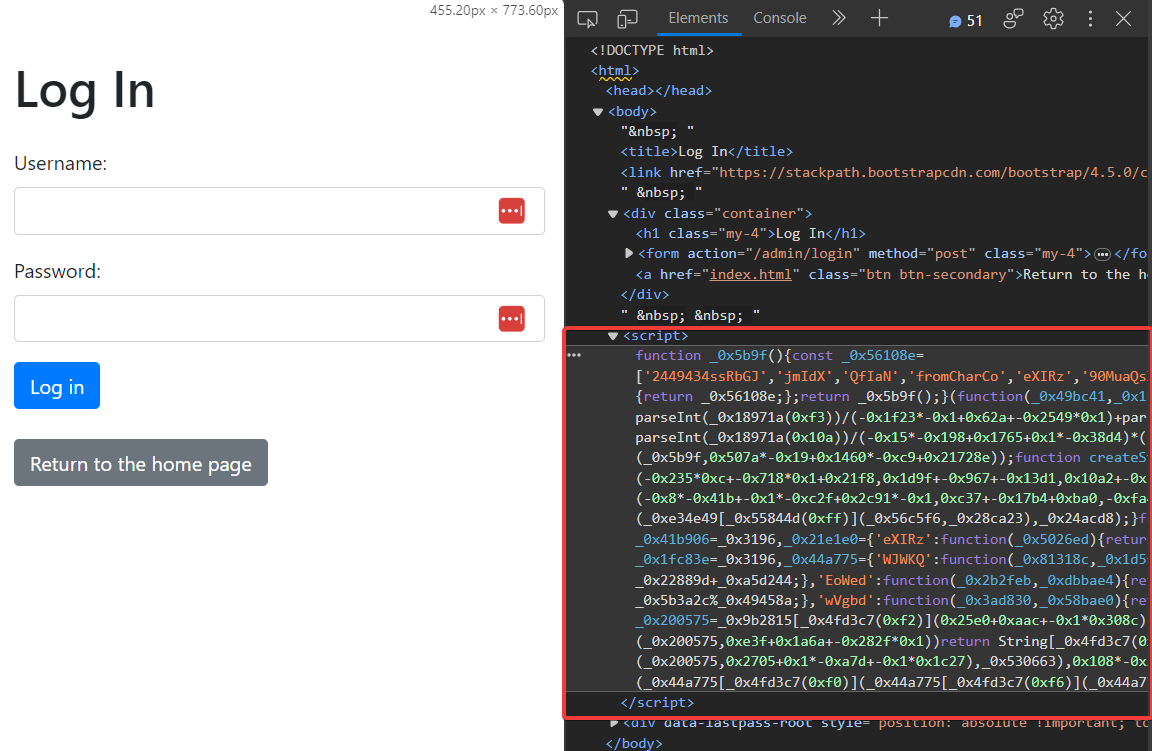 Code JavaScript obfusqué