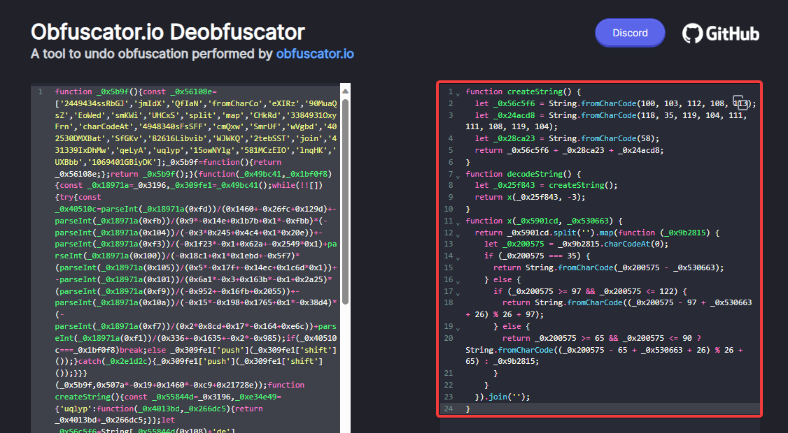 Déobfuscation du code JavaScript