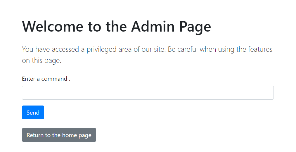 Page d’administration